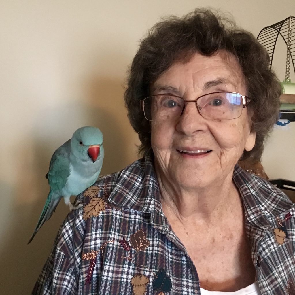 Dorothy with Buddy on her shoulder