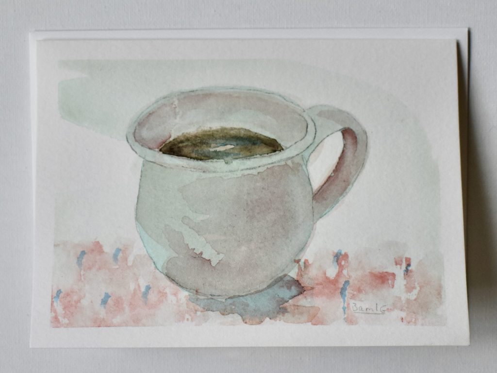 watercolor painting of teacup