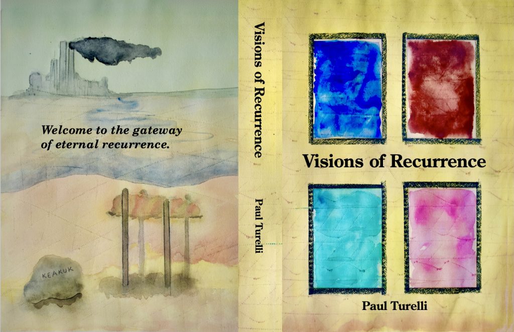 back spine and front cover of book Visions of Recurrence by Paul Turelli