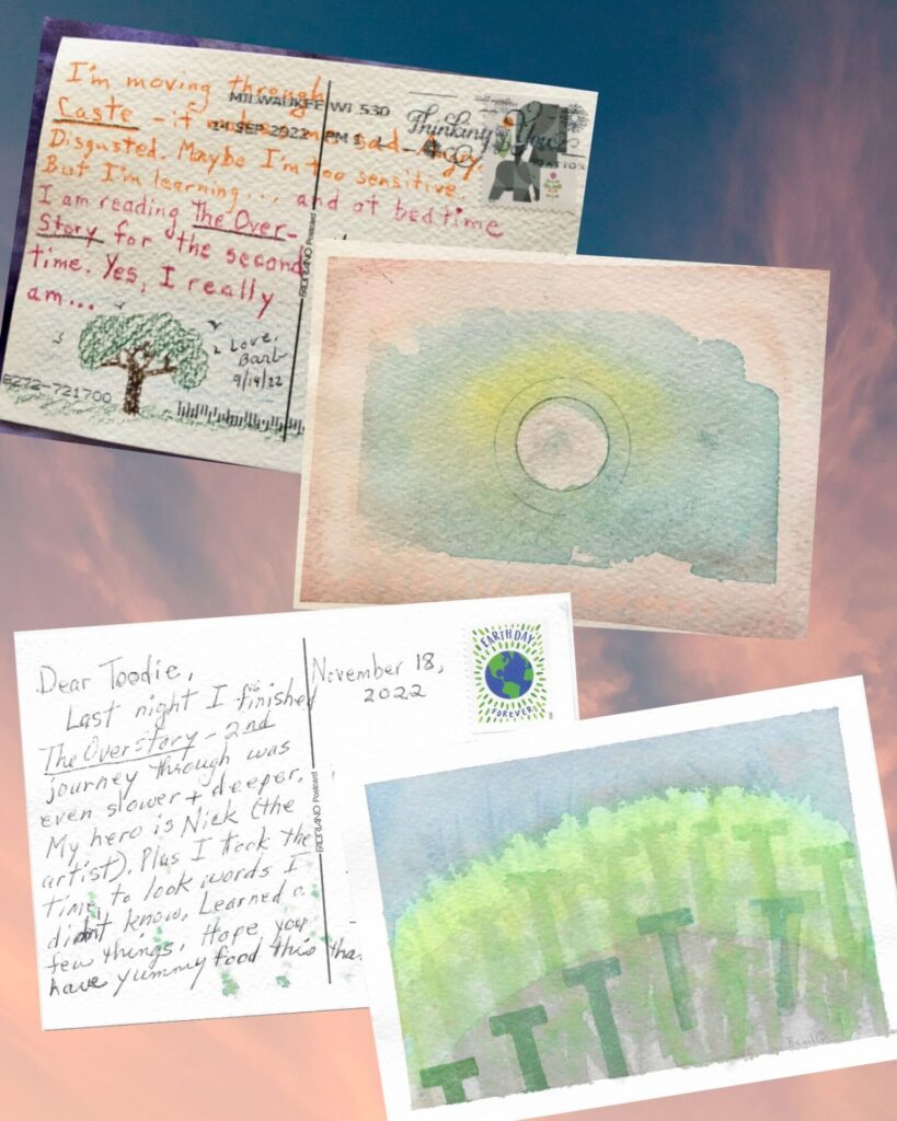 original watercolor postcards, front & back