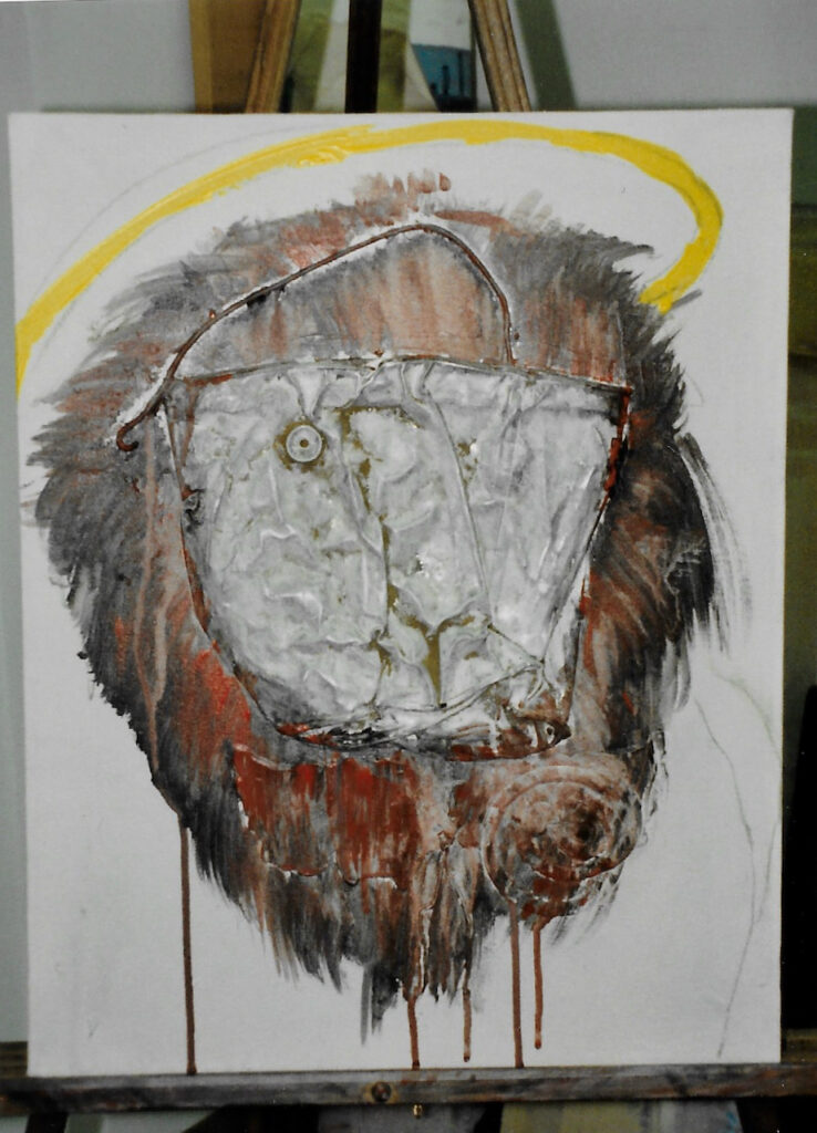 Progression of images to create St. Mark (the lion)